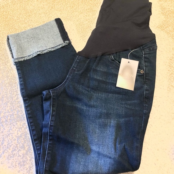 A Glow Full Panel Maternity Crop Jeans - Picture 1 of 4
